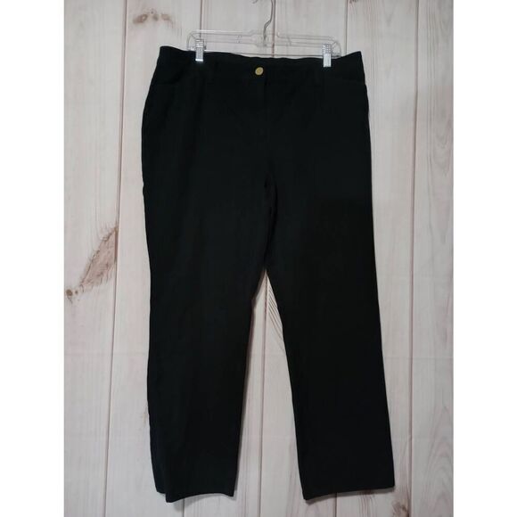Chico's Pants So Slimming Chico's 3 Ladies Large Black Khakis Comfort Waist - Picture 1 of 8